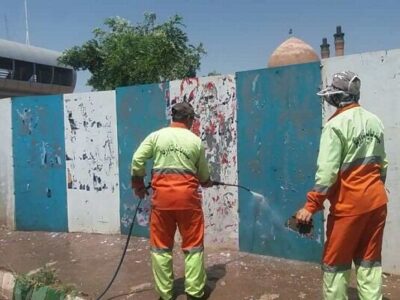 پاکسازی شبانه سطح شهر تبریز از تبلیغات انتخاباتی