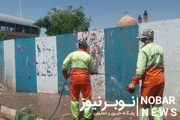 پاکسازی شبانه سطح شهر تبریز از تبلیغات انتخاباتی